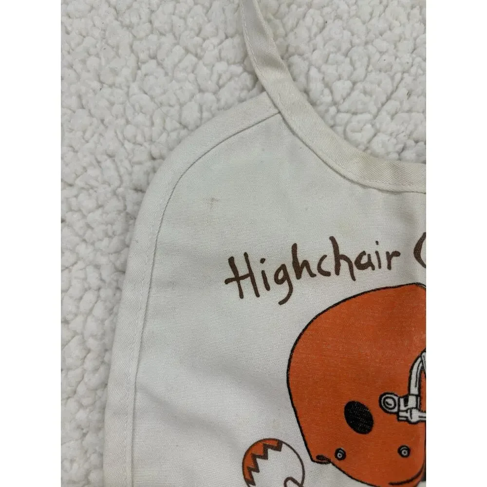 Vintage 80s 90s Cleveland Browns Baby Bib Marilyn Meade Highchair Quarterback